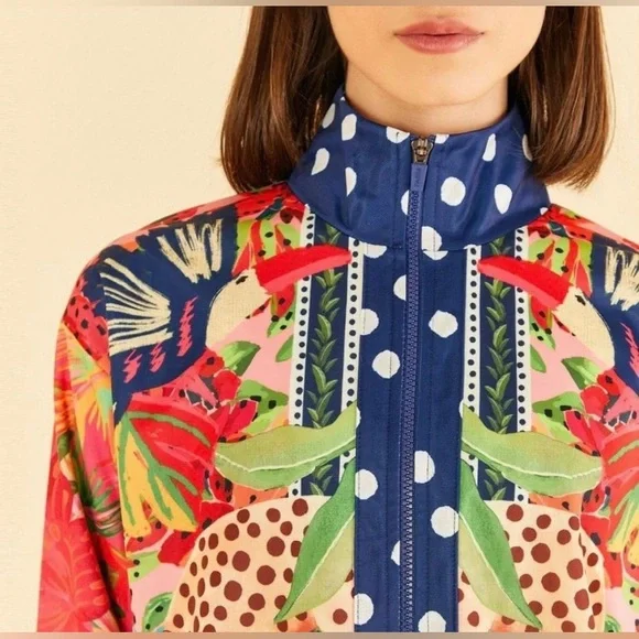 NEW Farm Rio Tropical Floral Jacket - Picture 2 of 12